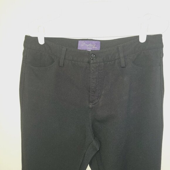 NYDJ Classic Straight Leg Knit Trouser Pant Black Women's Size 12P - Picture 4 of 12